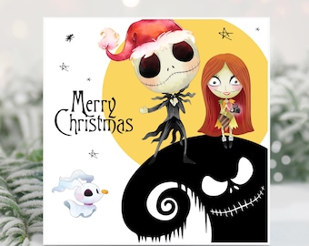 Nightmare Before Christmas, Christmas Card - Sally and Jack.