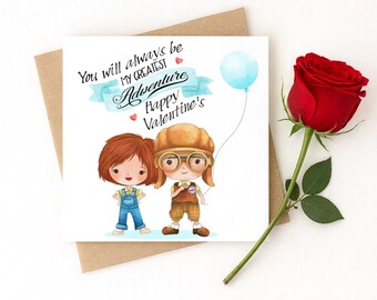 UP Valentines Card - Ellie & Carl (Younger) - My Greatest Adventure