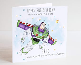 Buzz Lightyear Birthday Card, birthday Gift, Son Grandson Daughter Granddaughter