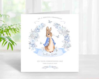 Peter Rabbit Boys Christening Card