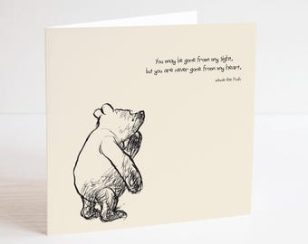 Tarjeta de condolencias por la pérdida de Winnie the Pooh - Desaparecido de la vista -