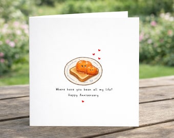 Bean Anniversary Card - Cute Bean Couple - Funny Anniversary Card