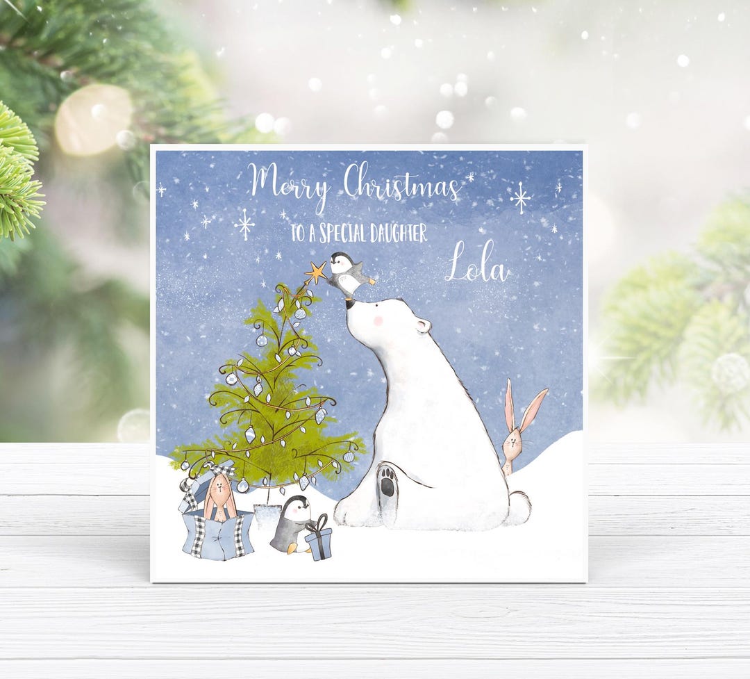 Personalised Polar Bear and Friends Christmas Card - Children's Xmas ...