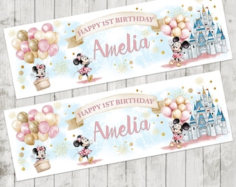 Mouse Birthday Banner x 2 - Party Decoration - Girls Birthday - Minnie