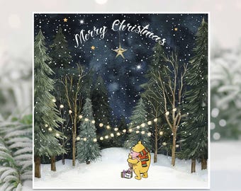 Winnie the Pooh Vintage Christmas Card - Christmas Gift