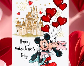 Mickey & Minnie Valentine's Day Card - A5