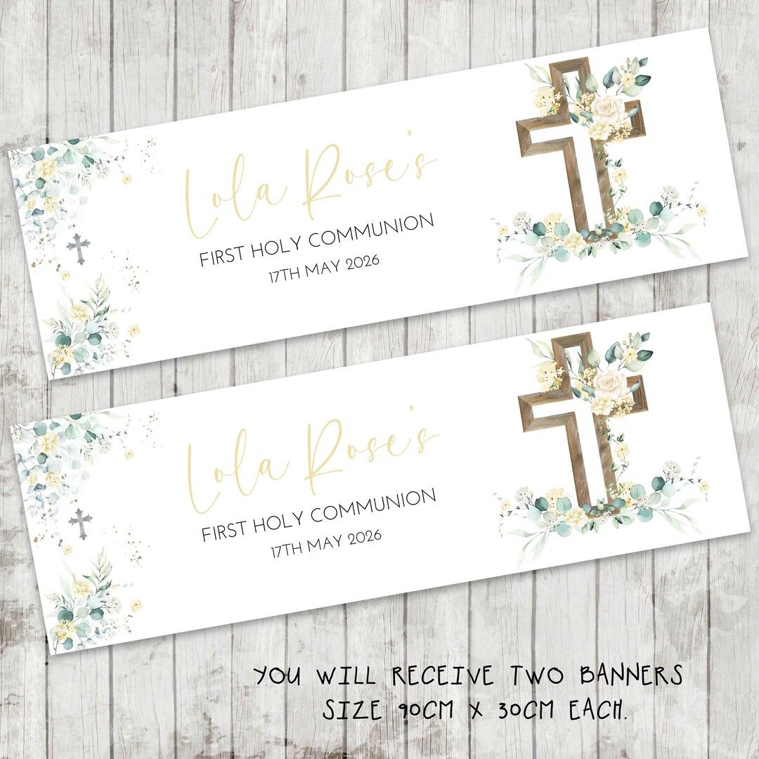 First Holy Communion Banner X 2 - Party Decoration, Party Decor ...