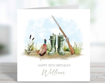 Personalised Hunting Birthday Card - Hunting & Shooting, Gamekeeper, Farming.