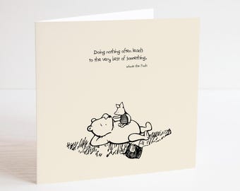 Tarjeta de felicitación hecha a mano de Winnie the Pooh – Lo mejor de algo: cumpleaños, aniversario, amistad