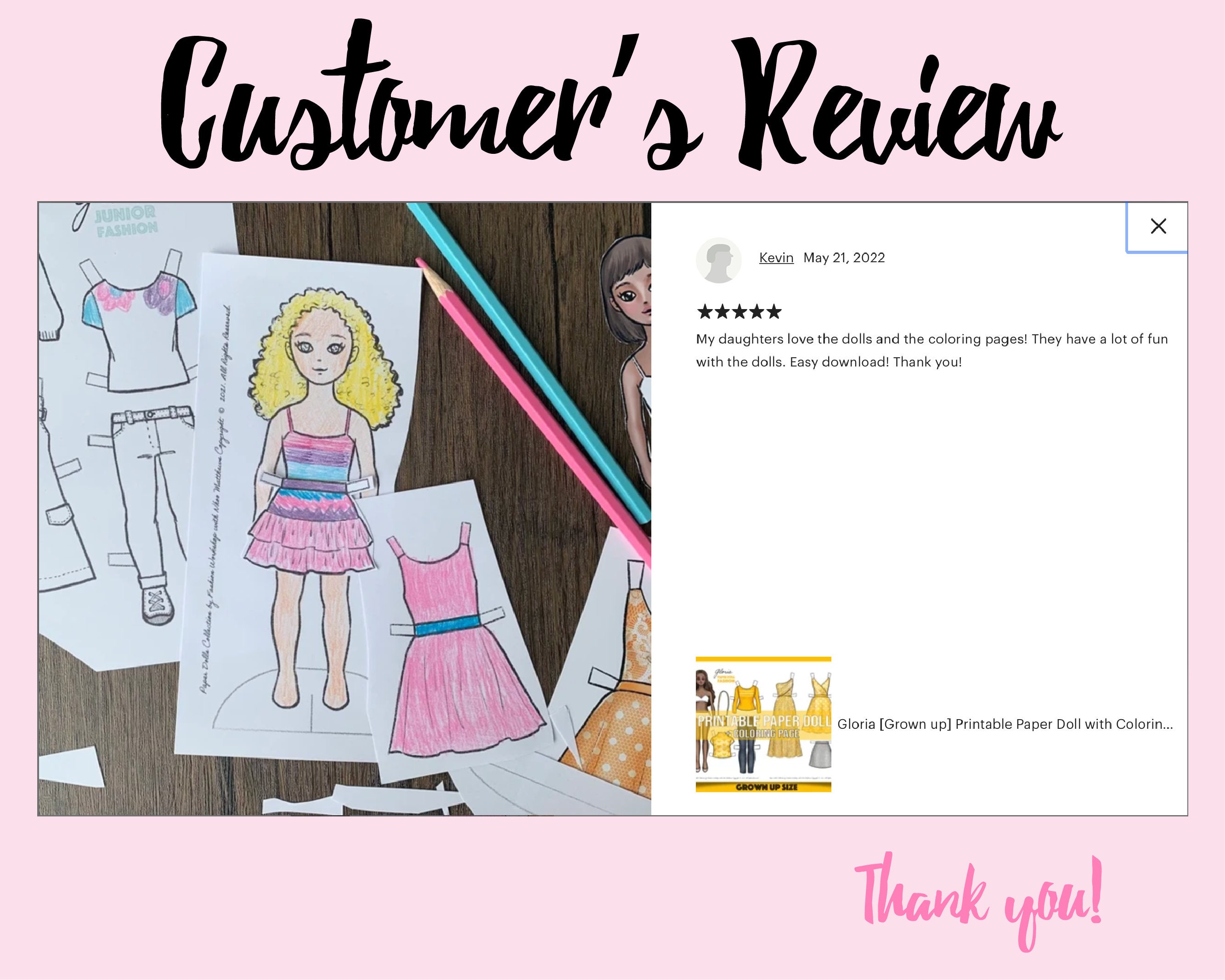 Coloring Page "samantha" Printable Paper Doll Black &amp; White Page, DIY ...