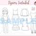 Kate Printable Paper Doll With Coloring Page for Fashion Design,diy Art Hobby. Instant Download ...
