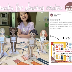 Kate Printable Paper Doll With Coloring Page for Fashion Design,diy Art Hobby. Instant Download ...