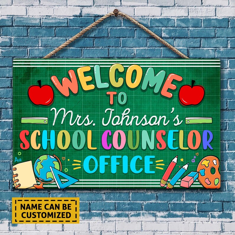 School Counselor Door Sign Child Psychologist Sign Etsy