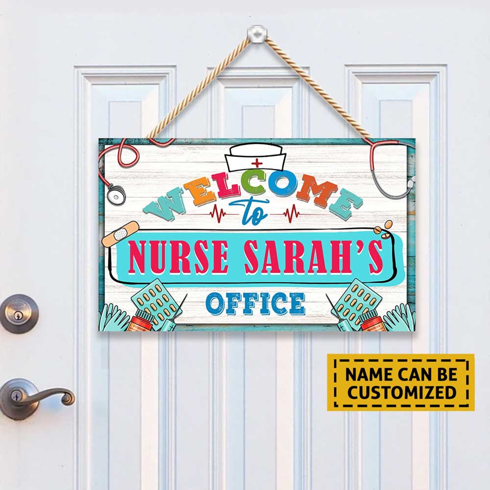 School Nurse Door Sign Printable Personalized Nurse Sign Etsy