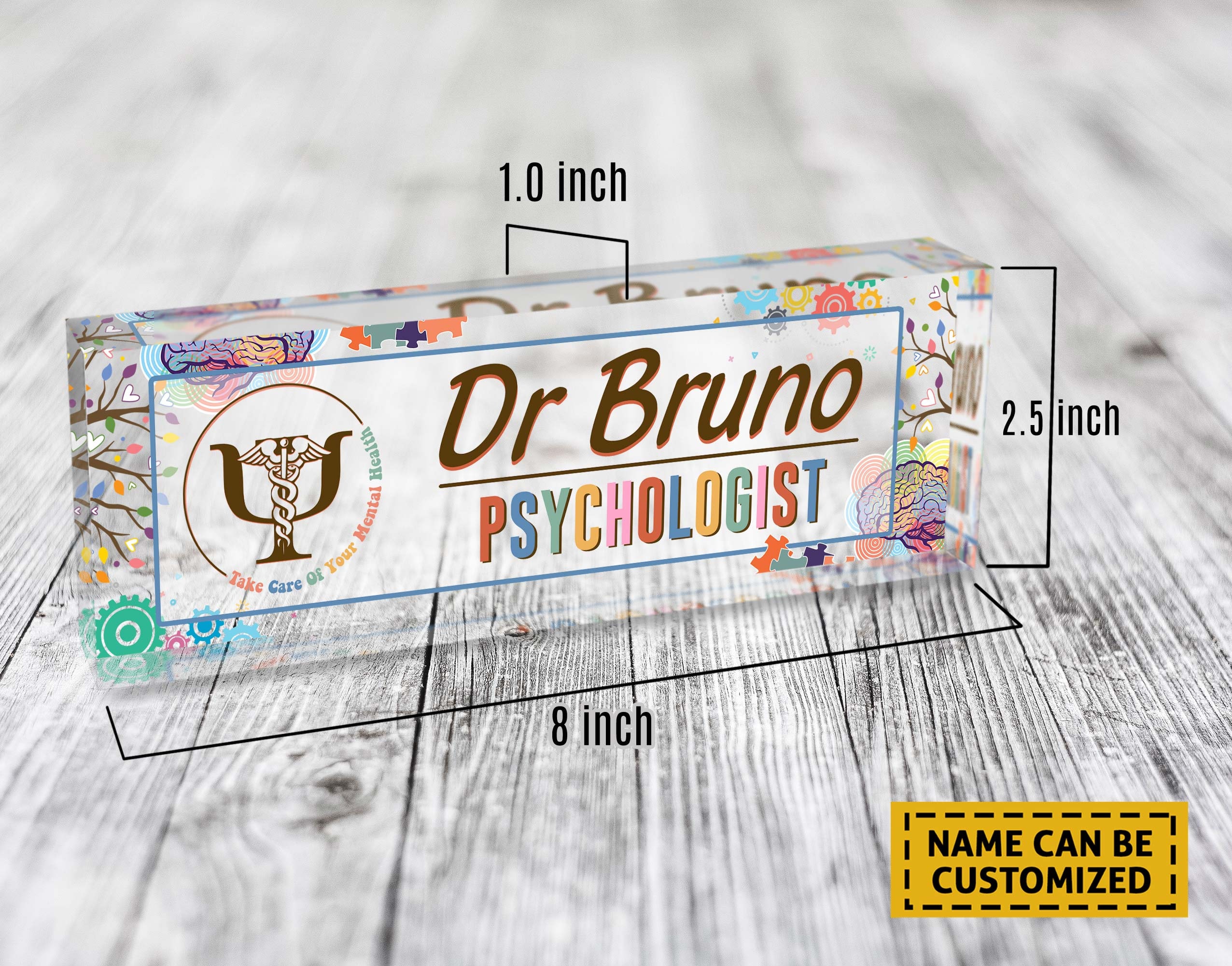 Psychologist Desk Name Plate Psychology Desk Sign Etsy