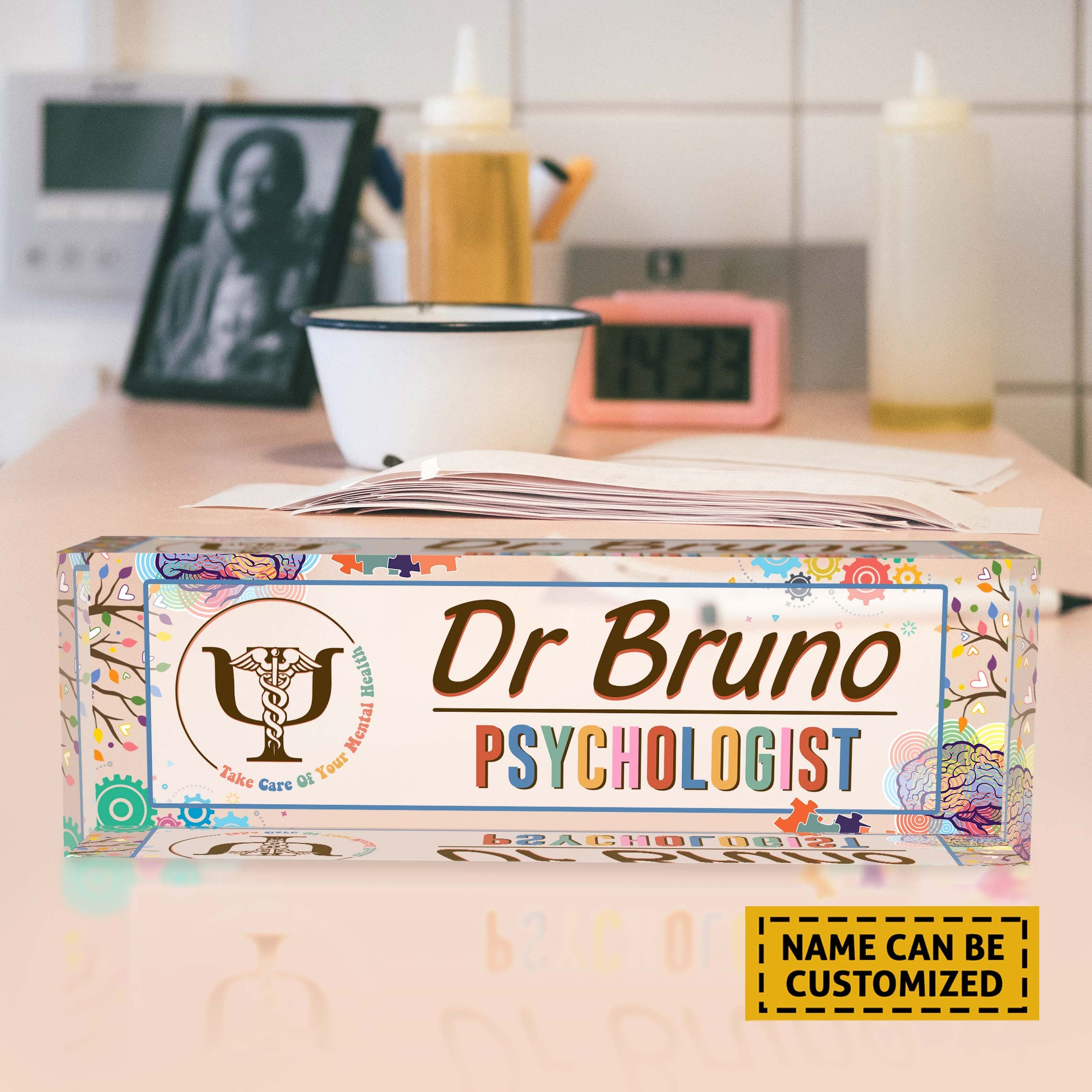 Psychologist Desk Name Plate Psychology Desk Sign Etsy