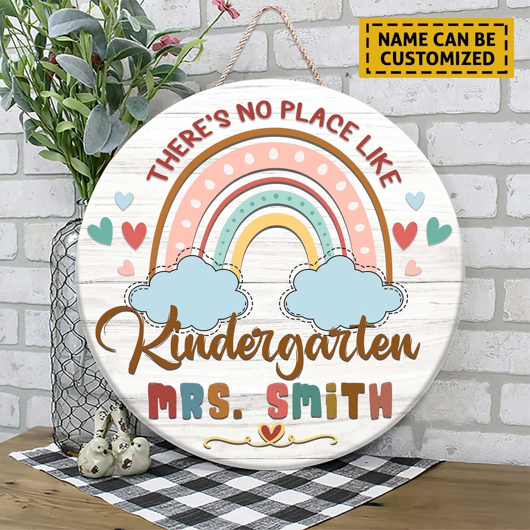 Custom Teacher Door Sign Classroom Door Sign Rainbow Door - Etsy