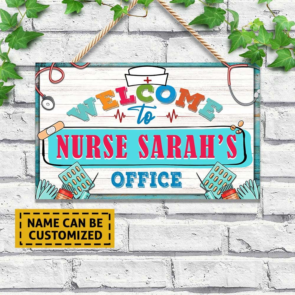 School Nurse Door Sign Printable Personalized Nurse Sign Etsy