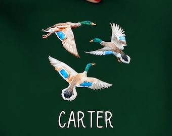 Flying Watercolor Ducks PNG / Boys shirt, Hunting Design / Digital Download for Sublimation