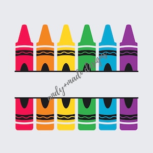 Crayon PNG, Back to School Digital Download, Monogram