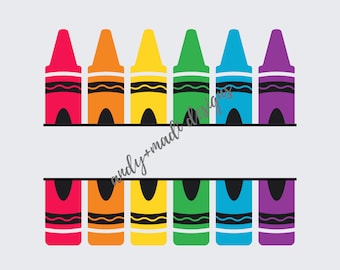 Crayon PNG, Back to School Digital Download, Monogram