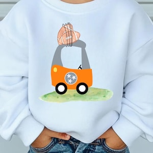 Orange Football Car PNG, Kids Fall Sports Clipart, Digital Download for Sublimation