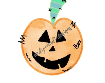 Watercolor Pumpkin PNG: Hand Drawn Halloween Design (Digital Download)