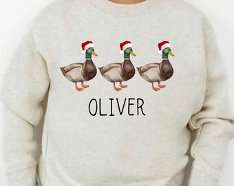 Christmas Duck Trio PNG, Ducks with Santa Hats, Holiday Design for Boys, Digital Download for Sublimation
