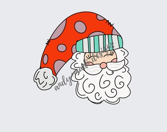 Santa Clause PNG / Hand Drawn Christmas Santa / Digital Download for Sublimation
