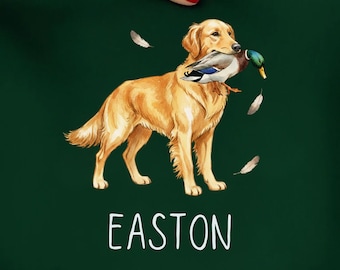 Hond met eend, png, jachthondontwerp voor jongens, digitale download voor sublimatie