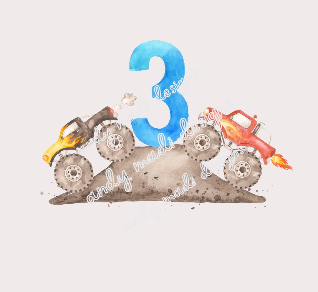 3rd Birthday Monster Truck Theme / Monster Truck Boys Party Design ...