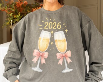 Champagne 2026 PNG, Cheers Design for New Years, Digital Download for Sublimation