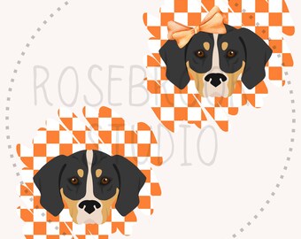 Coonhound Dog Clipart PNG, Cute Dog Illustration for Sublimation, Digital Download