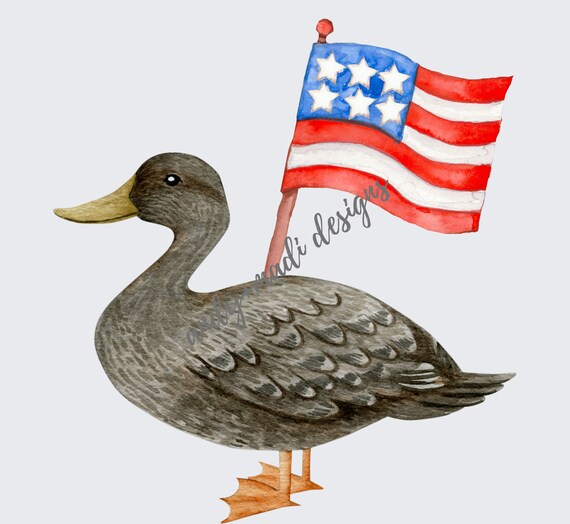 Duck With American Flag PNG Fourth of July Design for - Etsy