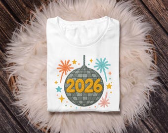 2026 New Years PNG, Faux Yarn Disco Ball, Crochet Latch Hook Digital Download for Sublimation