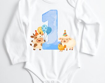 Farm First Birthday PNG, Barn Animals Party Design, Farm Theme Birthday, Digital Download for Sublimation