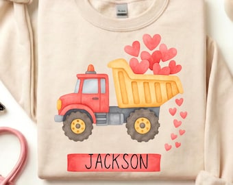 Valentines Day PNG for Boys/Kids, Dump Truck with Hearts Design, Digital Download for Sublimation