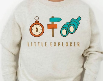 Little Explorer PNG / Kids, Toddler Adventure Explore Design / Binoculars, Compass / Digital Download for Sublimation
