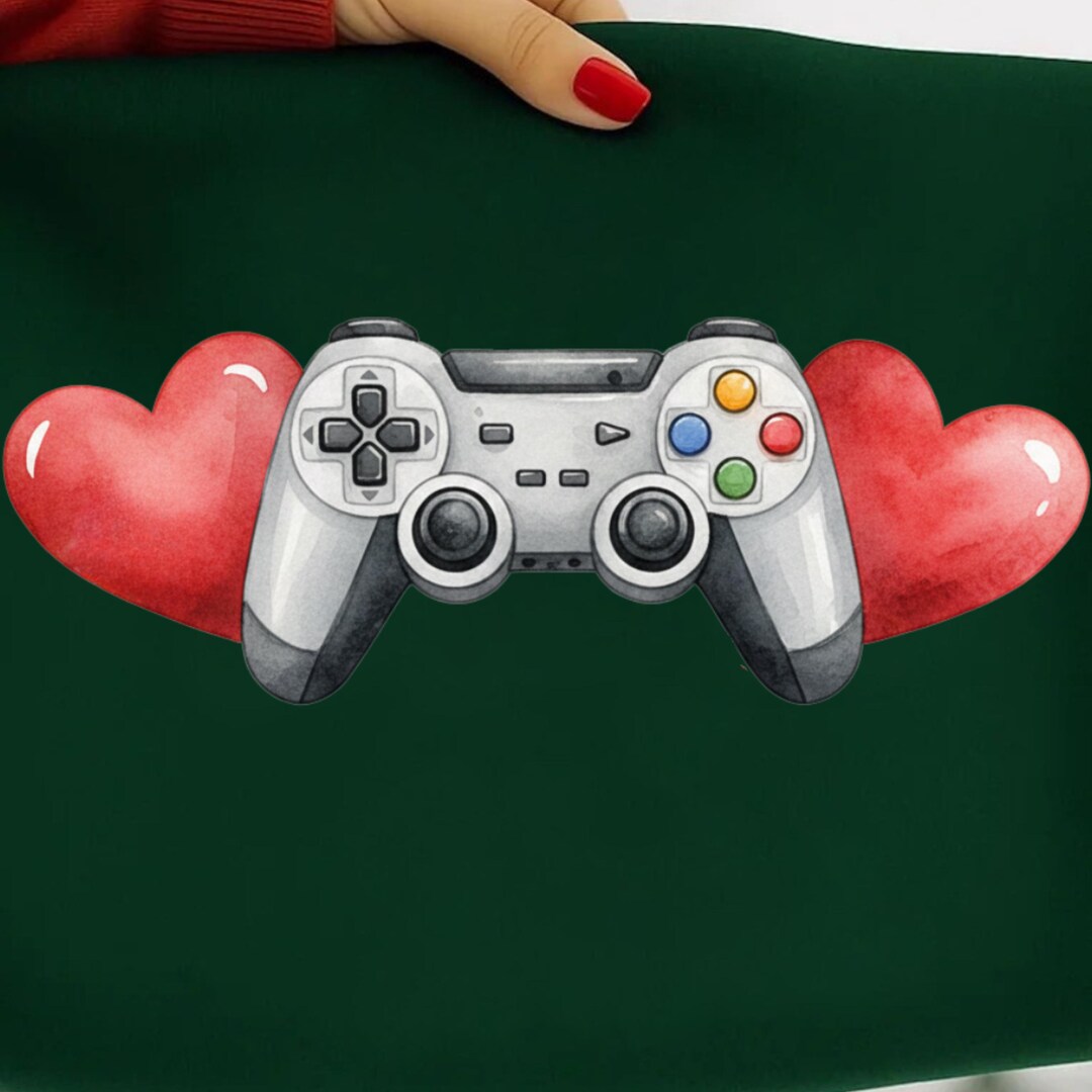 Gaming Valentine Day PNG, Game Controller Design for Boys, Digital ...