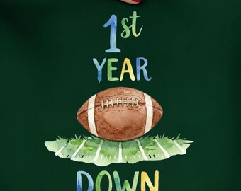 First Year Down Football PNG Design, Boys Sports Party, Digital Download for Sublimation