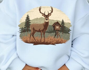 Deer Stand with Buck PNG, Design for Kids/Adults/Boys, Outdoors Southern Digital Download for Sublimation
