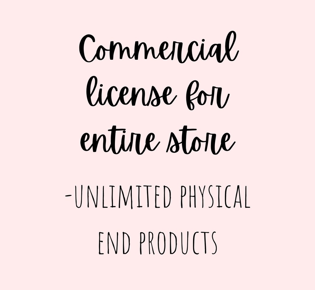 Commercial License for Whole Store / Endless Physical Products of Any Andymadi Designs Etsy