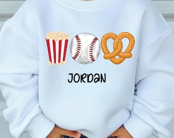 Baseball PNG, Snacks, Pretzel Popcorn Design, Baseball Season Design, Digital Download for Sublimation