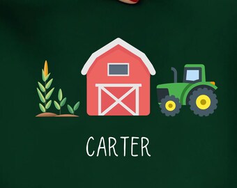 Farming PNG for Boys, Barn and Tractor Design, Digital Download for Sublimation