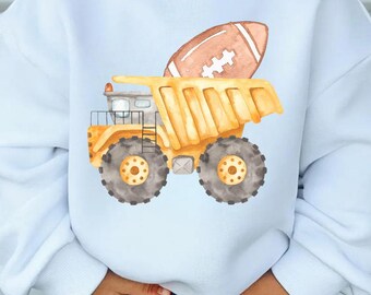 Watercolor Football Dump Truck PNG, Boys/Kids Construction Sports Design, Digital Download for Sublimation