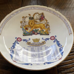 Vintage Aynsley Royal Coronation Commemorative dish - 40 Years
