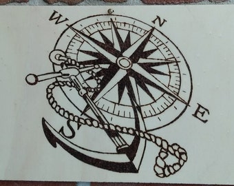 Wind rose with anchor