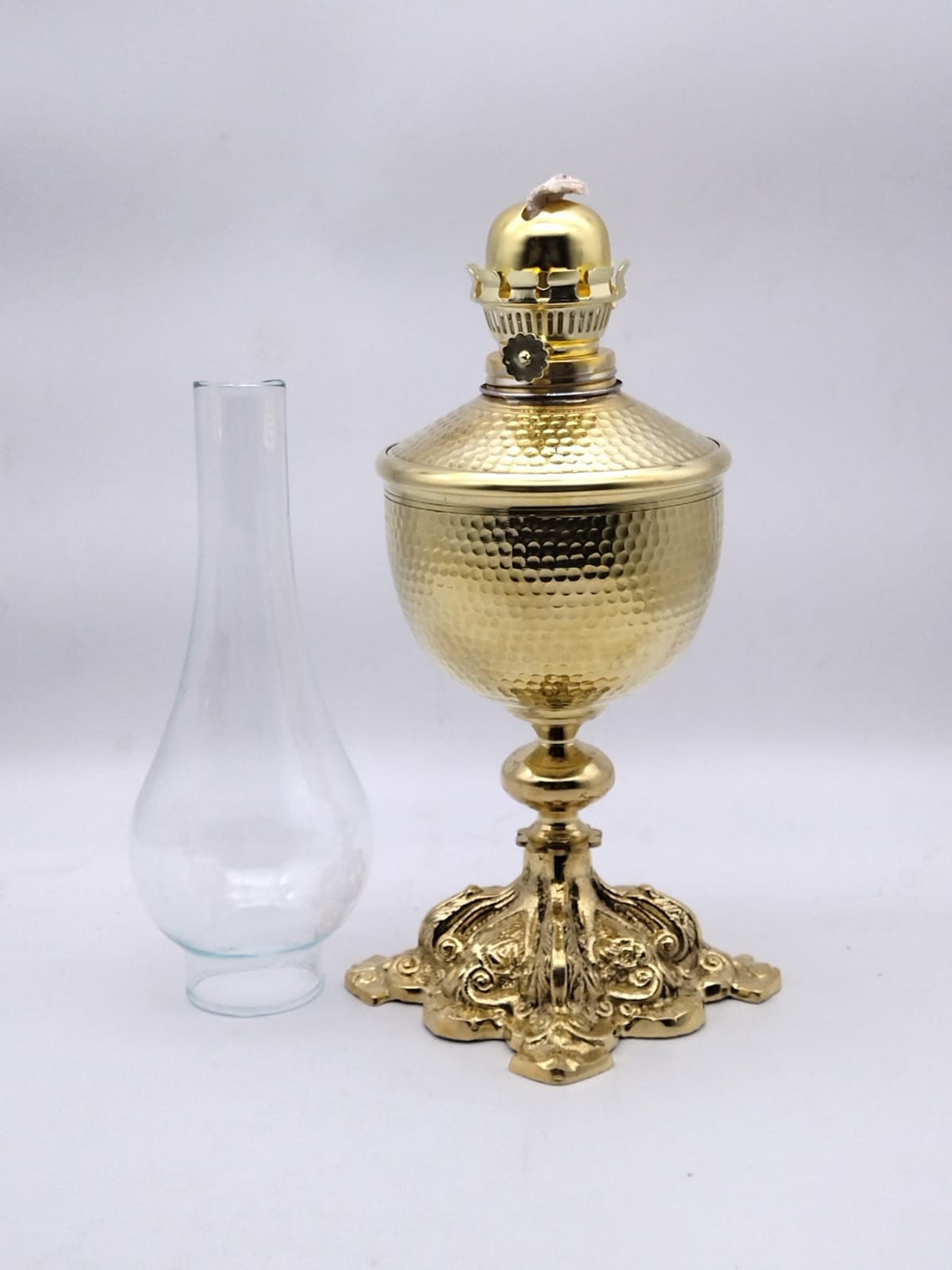 Copper Brass Oil Lamp, Vintage Style Oil Lamp, Decorative Copper Brass Oil Lamp, Copper Brass