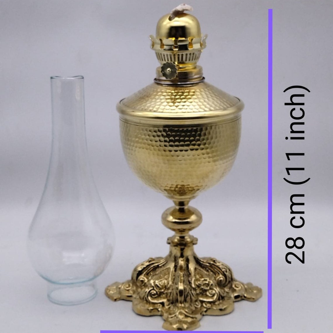 Copper Brass Oil Lamp, Vintage Style Oil Lamp, Decorative Copper Brass Oil Lamp, Copper Brass