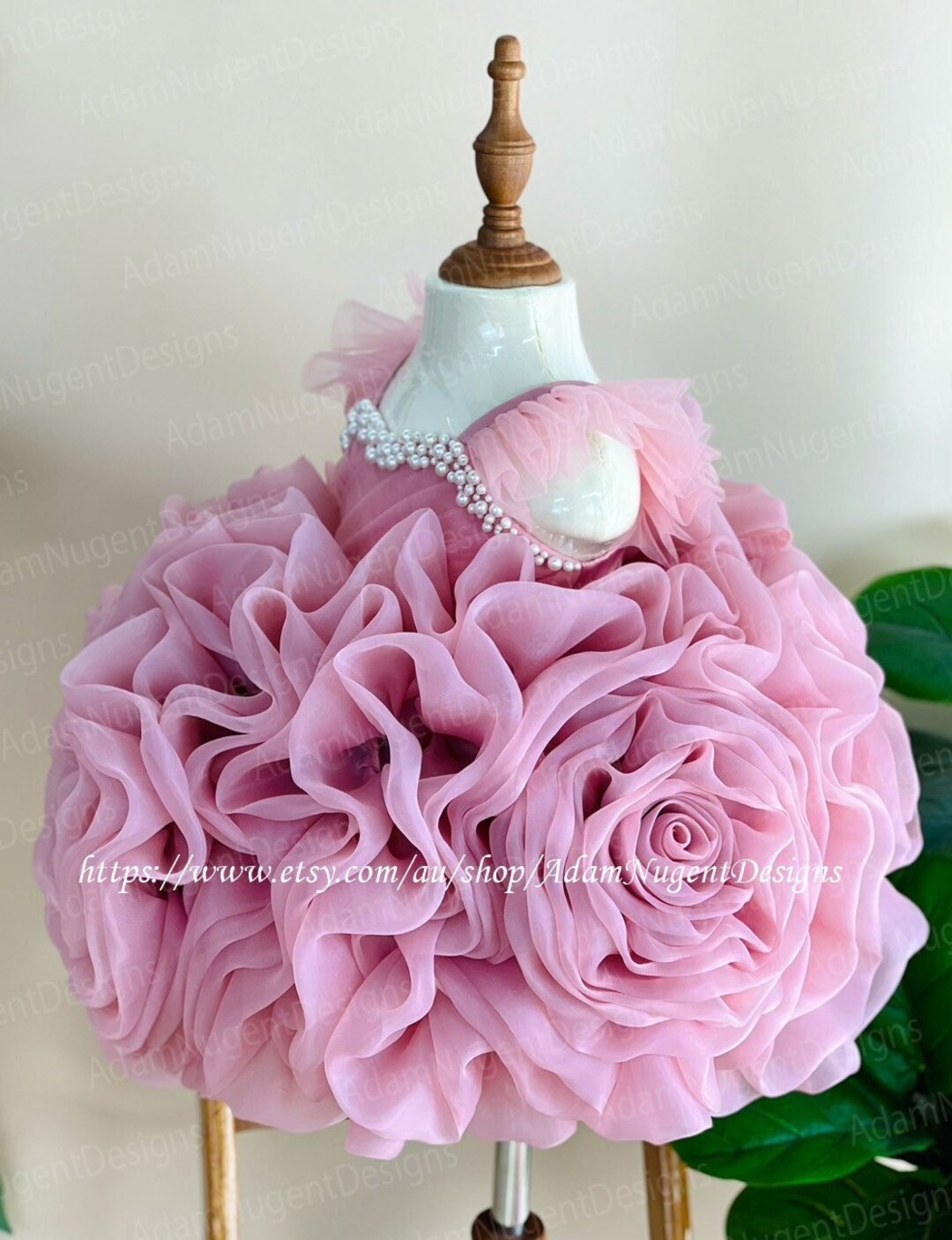 Dusty Pink 1st Birthday Pearls Dress First Birthday Outfit - Etsy